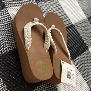 Roxy Women's Sandals with Braided Cream Straps